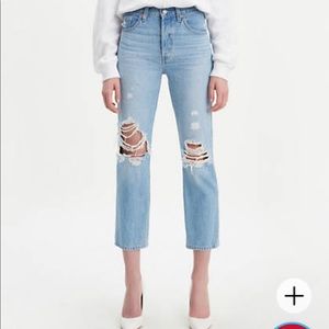 Levi’s 501 High Waist Ripped Straight Leg Jeans